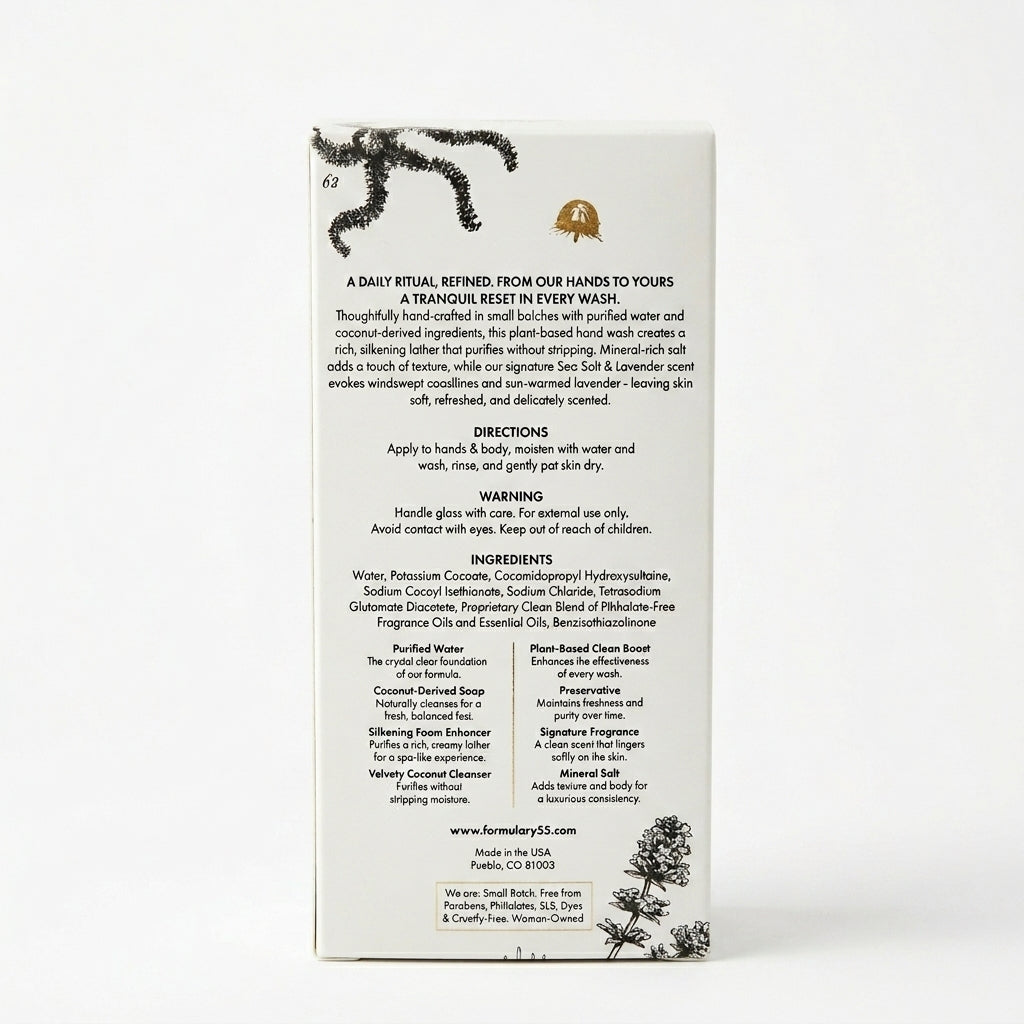 Sea Salt & Lavender Liquid Hand & Body Wash Formulary 55