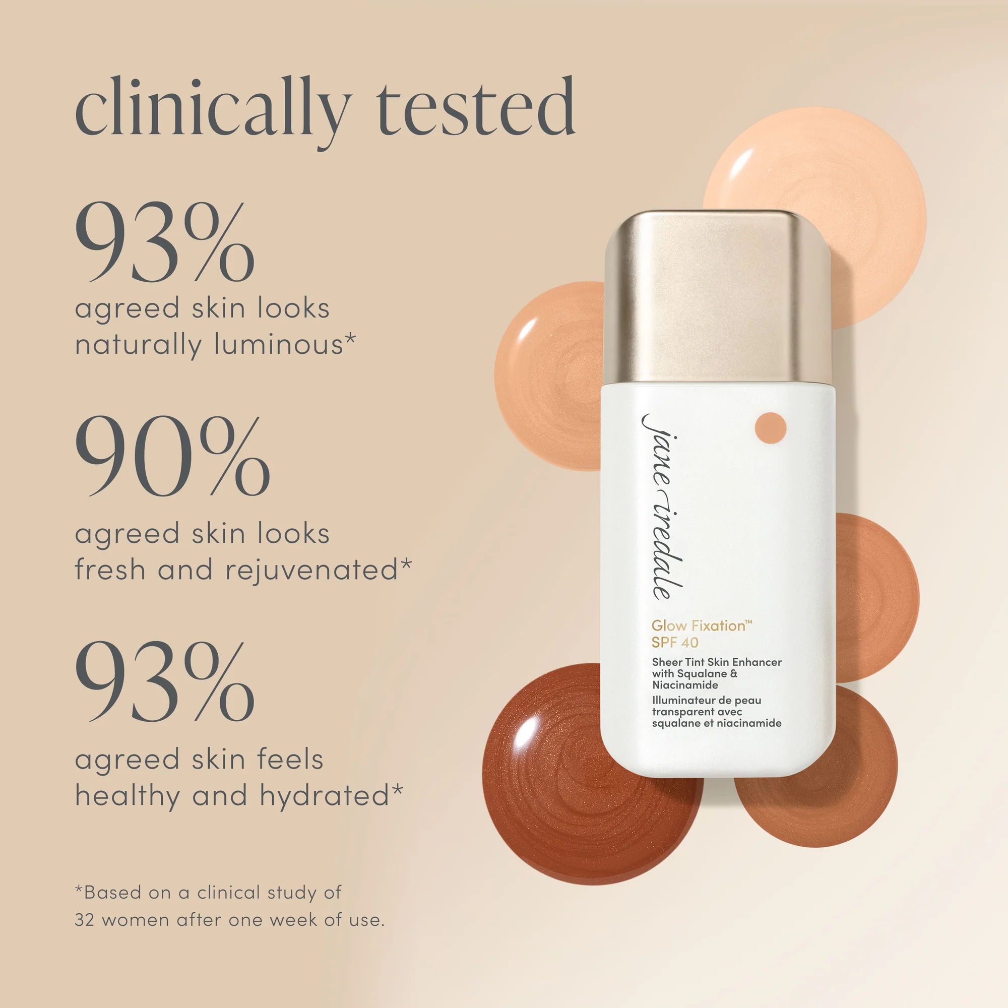 Perfecteur de Teint SPF 40 au Squalane & Niacinamide Glow Fixation™ jane iredale
