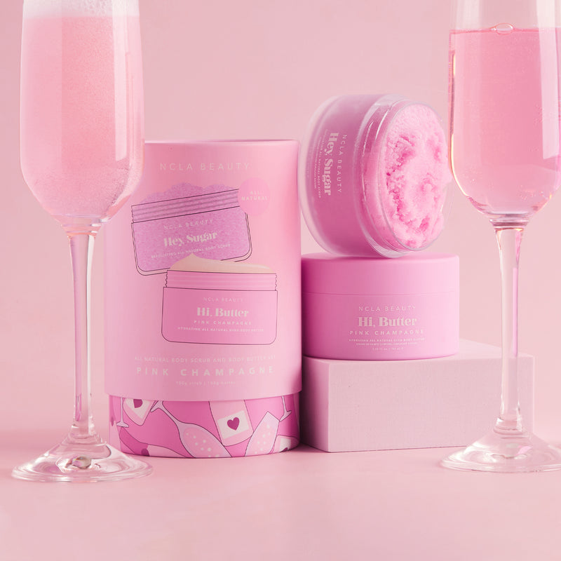 Pink Champagne Body Scrub + Body Butter Set NCLA BEAUTY