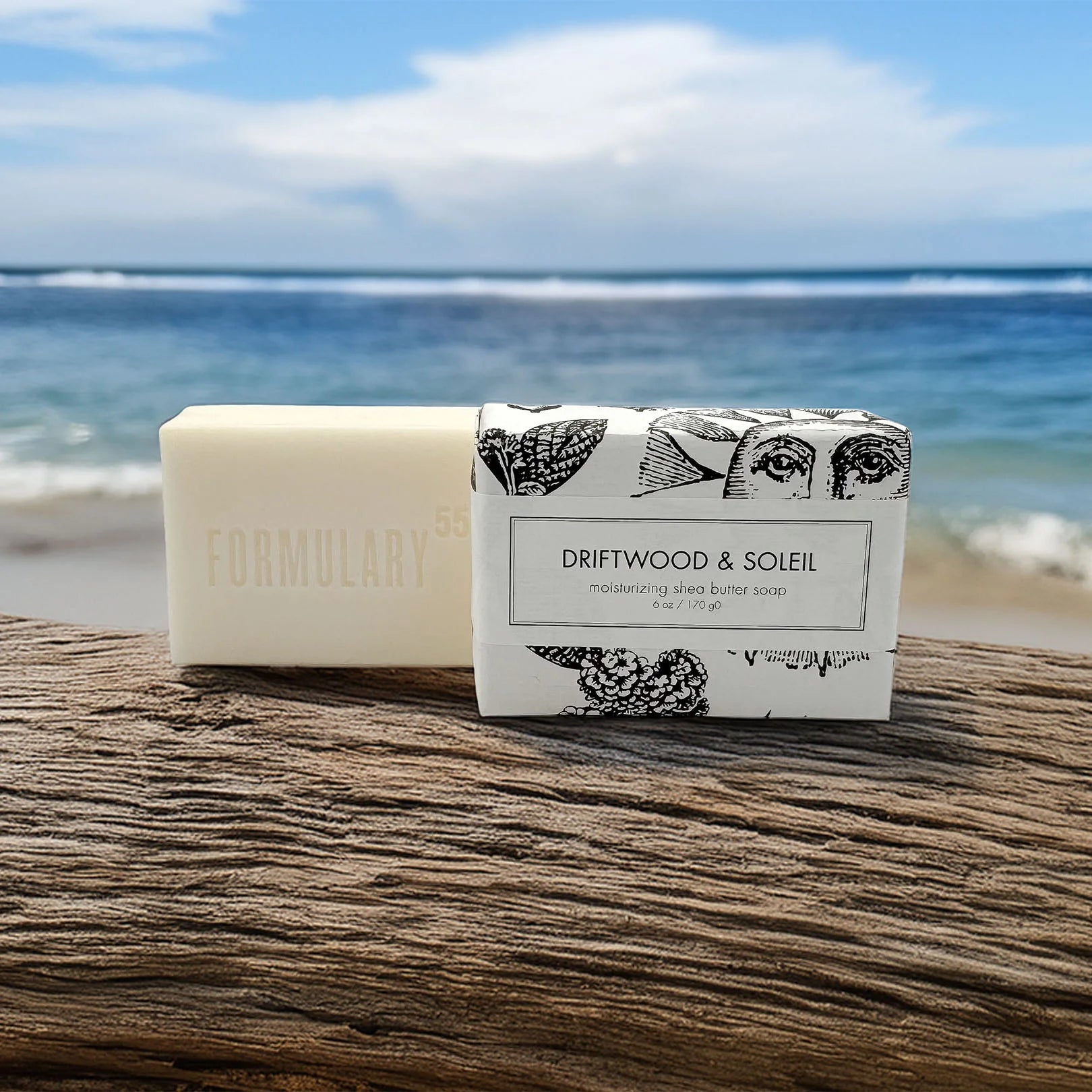 Formulary-55-Driftwood-Soleil-Shea-Butter-Soap-on-driftwood.webp