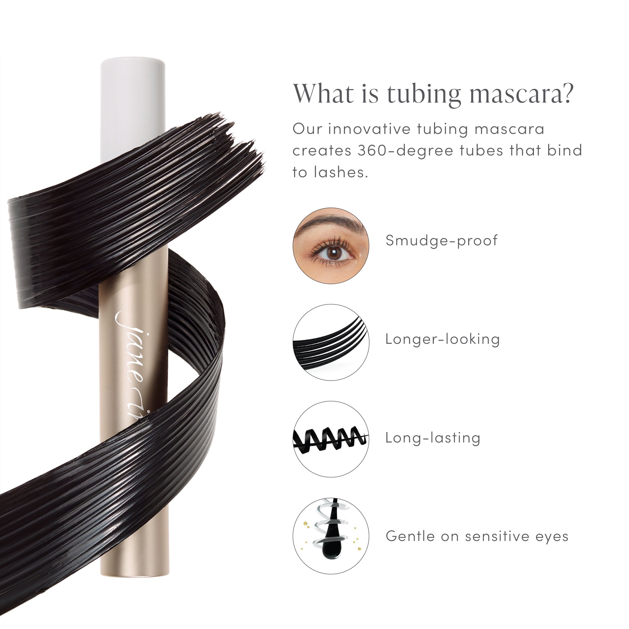 Mascara Tubing Longueur & Définition Lash Fixation Jane Iredale