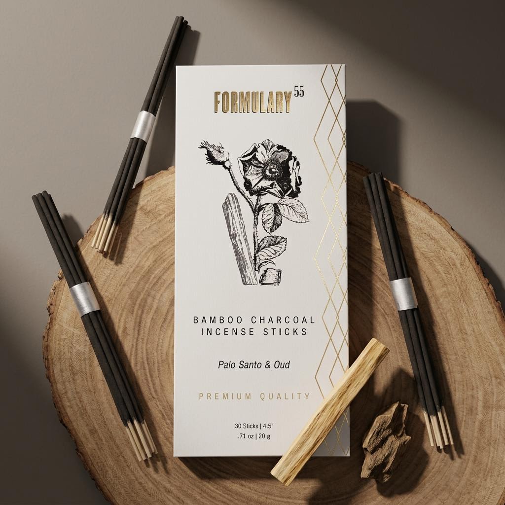 Palo Santo & Oud Bamboo Charcoal Incense Sticks Formulary 55